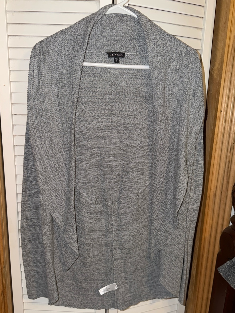 Express Gray Open Drape Front Cardigan